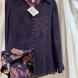 Jones New York reversible silk button down shirt